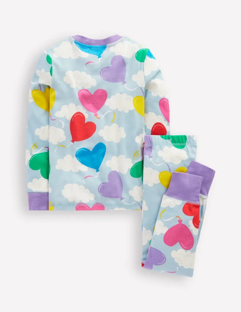 Snug Glow-In-The-Dark Pyjamas-Misty Blue Balloon Sky-Boden Cheap