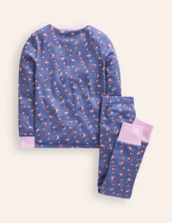Snug Henley Pajamas-Bluejay Bouquet-Boden Best
