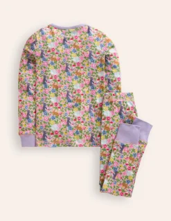 Snug Henley Pajamas-Vintage Pink Bunny Field-Boden Online