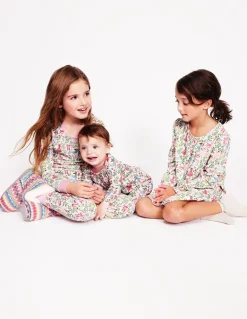 Snug Henley Pyjamas-Vanilla White Ballet Toile-Boden Sale
