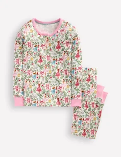 Snug Henley Pyjamas-Vanilla White Ballet Toile-Boden Sale