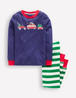 Snug Long John Pajamas-Christmas Cars-Boden Cheap