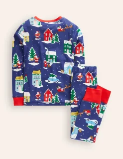 Snug Long John Pajamas-Christmas Houses-Boden Flash Sale