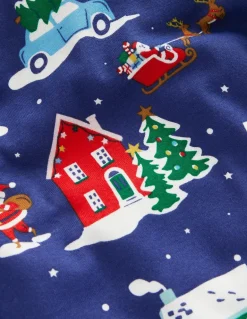 Snug Long John Pajamas-Christmas Houses-Boden Flash Sale