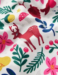 Snug Long John Pajamas-Ivory Festive-Boden Discount