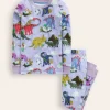Snug Long John Pajamas-Lilac Dino Family-Boden Flash Sale