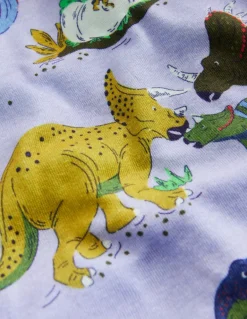 Snug Long John Pajamas-Lilac Dino Family-Boden Flash Sale