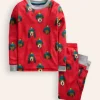 Snug Long John Pajamas-Poppy Red Dude Dogs-Boden Online