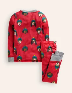 Snug Long John Pajamas-Poppy Red Dude Dogs-Boden Online