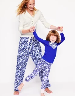 Snug Long John Pajamas-Sapphire Blue Squirrel-Boden Sale