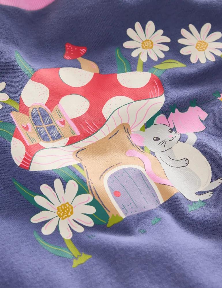 Snug Long John Pajamas-Vintage Blue Toadstool-Boden Fashion