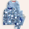 Snug Twin Pack Pyjamas-Blue Artic Animals and Stripe-Boden New