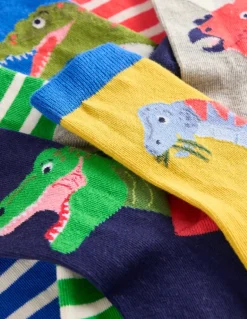 Socks 7 Pack-Multi Dinosaurs-Boden Cheap