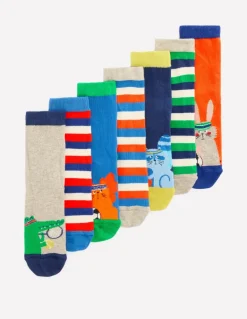 Socks 7 Pack-Sporty Animals-Boden Hot