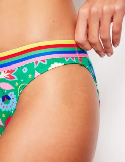 Stripe Trim Bikini Bottoms-Green, Decorative Garden-Boden Best