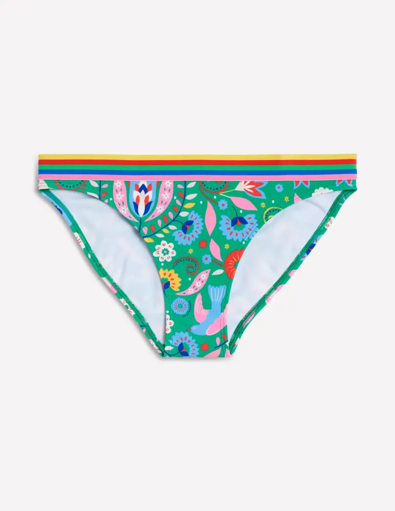 Stripe Trim Bikini Bottoms-Green, Decorative Garden-Boden Best