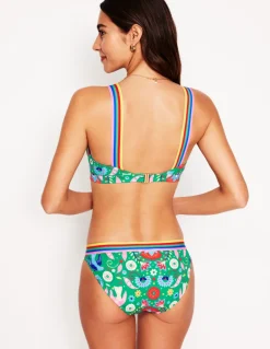 Stripe Trim Bikini Top-Green, Decorative Garden-Boden Sale