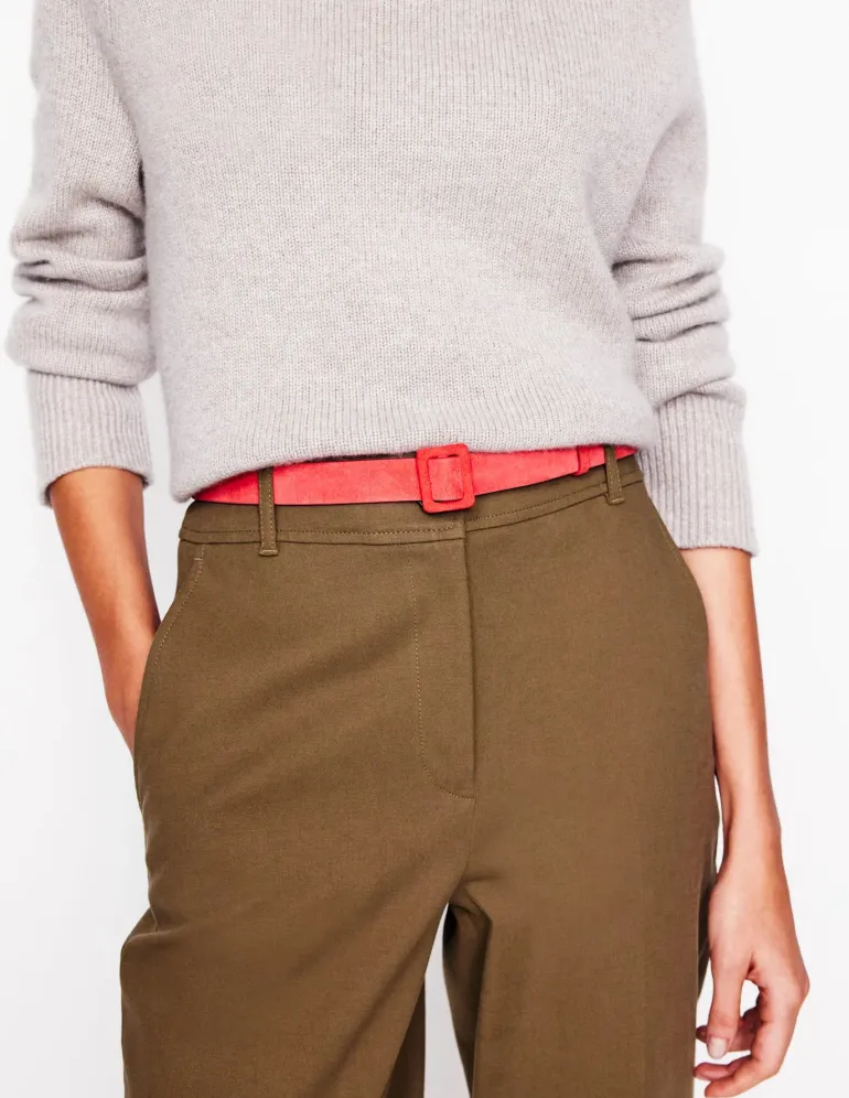 Suede Skinny Buckle Belt-Strawberry Tart Red-Boden Best