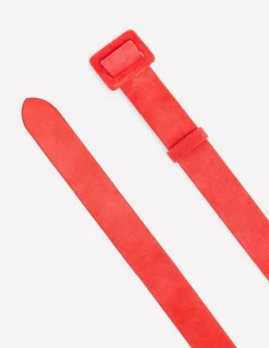 Suede Skinny Buckle Belt-Strawberry Tart Red-Boden Best