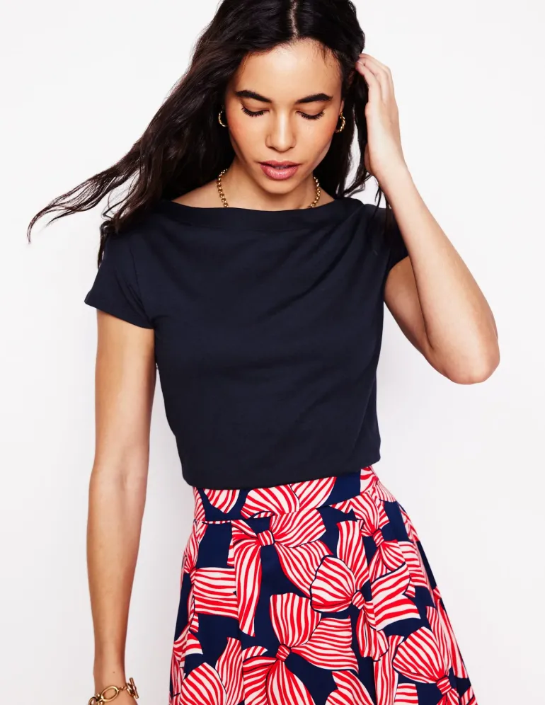 Supersoft Boat Neck T-Shirt--Boden New