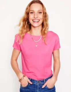Supersoft Boat Neck T-Shirt-Tickled Pink-Boden Sale