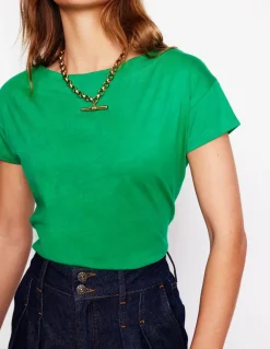 Supersoft Boat Neck T-Shirt-Rich Emerald-Boden Outlet
