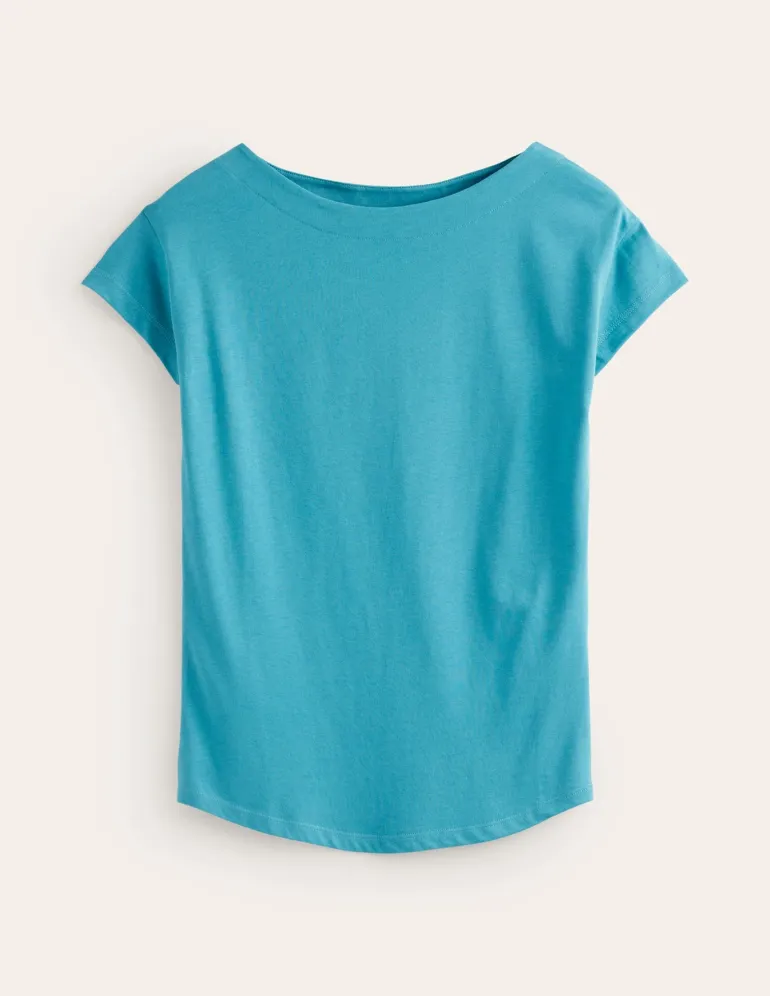 Supersoft Boat Neck T-Shirt-Blue Grass-Boden Store