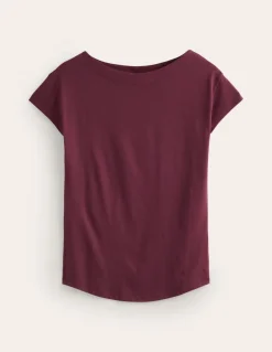 Supersoft Boat Neck T-Shirt-Deep Wisteria-Boden Fashion
