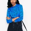 Supersoft Frill Detail Top-Kingfisher Blue , Fall Sprig-Boden Discount