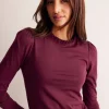 Supersoft Frill Detail Top-Deep Wisteria-Boden Discount