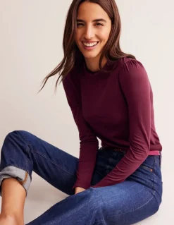 Supersoft Frill Detail Top-Deep Wisteria-Boden Discount