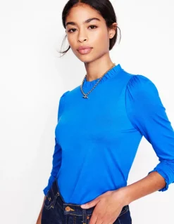 Supersoft Frill Detail Top-PALACE BLUE (18-4043 TCX)-Boden Sale