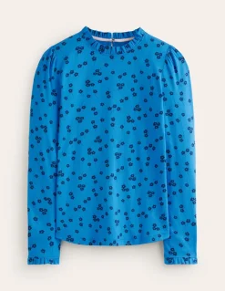 Supersoft Frill Detail Top-Kingfisher Blue , Fall Sprig-Boden Discount