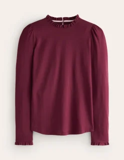 Supersoft Frill Detail Top-Deep Wisteria-Boden Discount