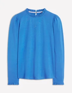 Supersoft Frill Detail Top-PALACE BLUE (18-4043 TCX)-Boden Sale