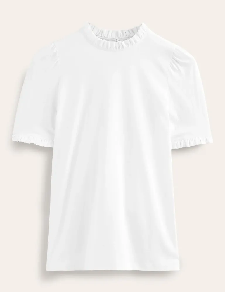 Supersoft Frill Detail T-shirt--Boden Sale