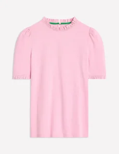 Supersoft Frill Detail T-shirt-Soft Lavender-Boden Shop