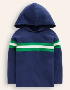 Supersoft Hooded Raglan-College Navy Chest Stripe-Boden Outlet