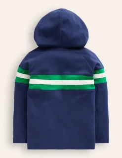 Supersoft Hooded Raglan-College Navy Chest Stripe-Boden Outlet