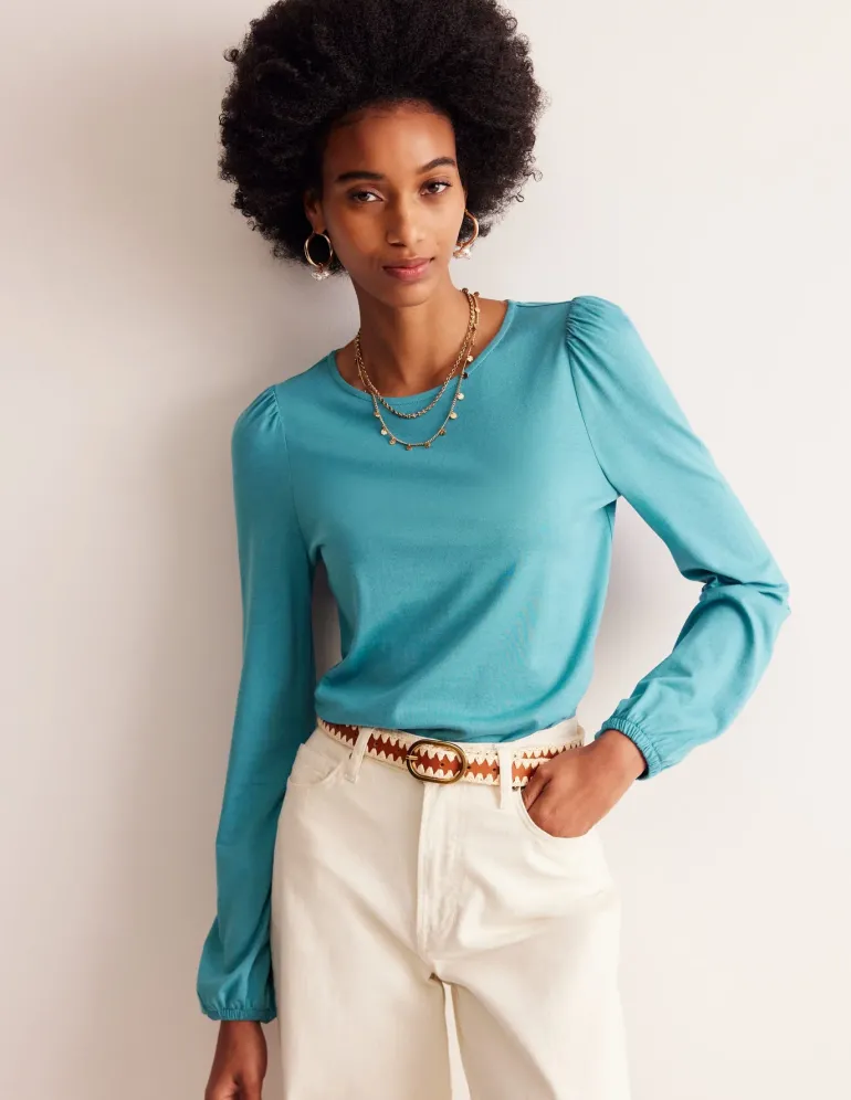 Supersoft Long Sleeve Top-Blue Grass-Boden Outlet
