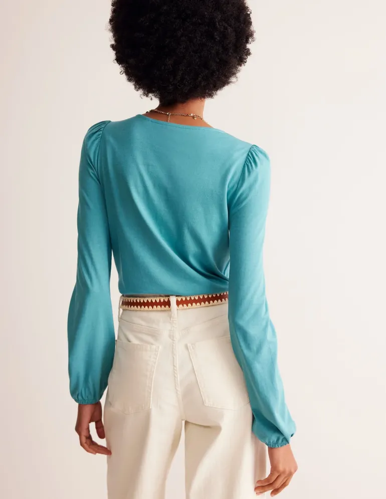 Supersoft Long Sleeve Top-Blue Grass-Boden Outlet