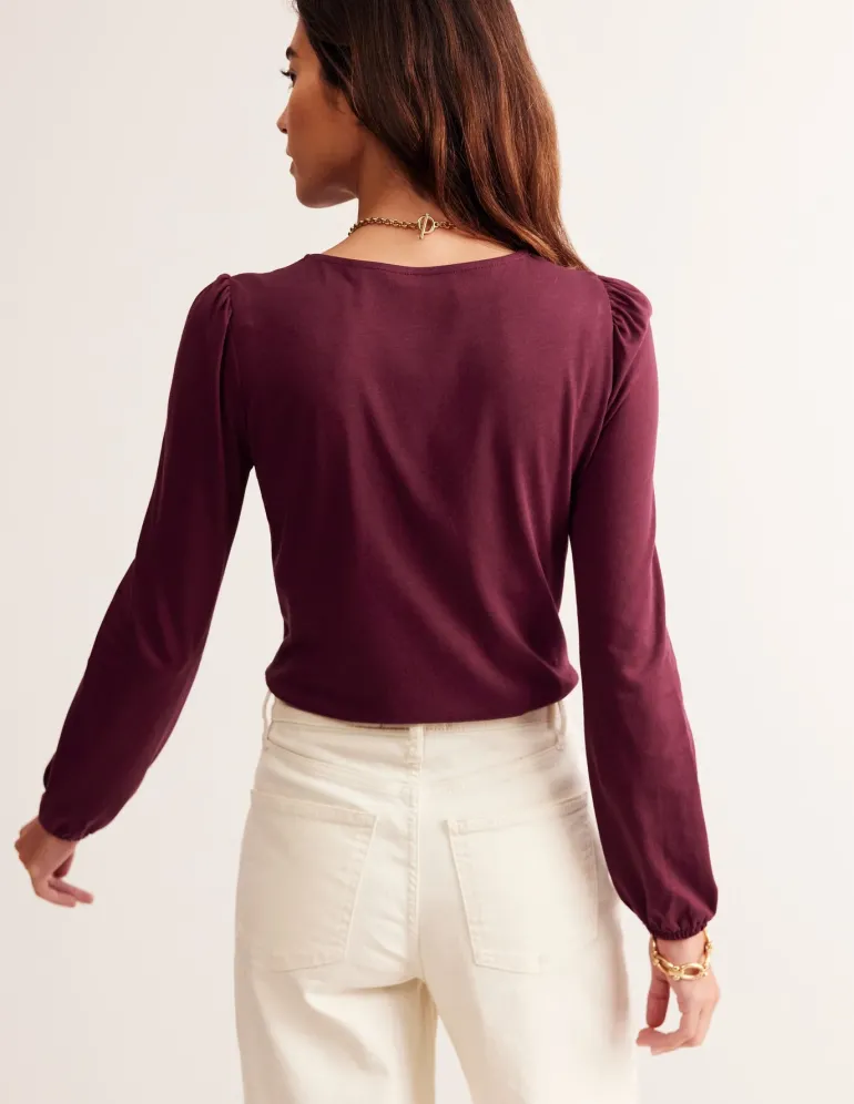 Supersoft Long Sleeve Top-Deep Wisteria-Boden Best