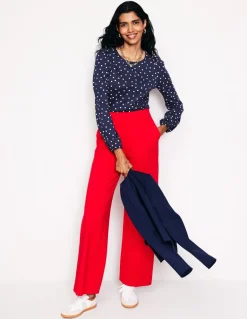 Supersoft Long Sleeve Top-French Navy, Sparse Spot-Boden Hot