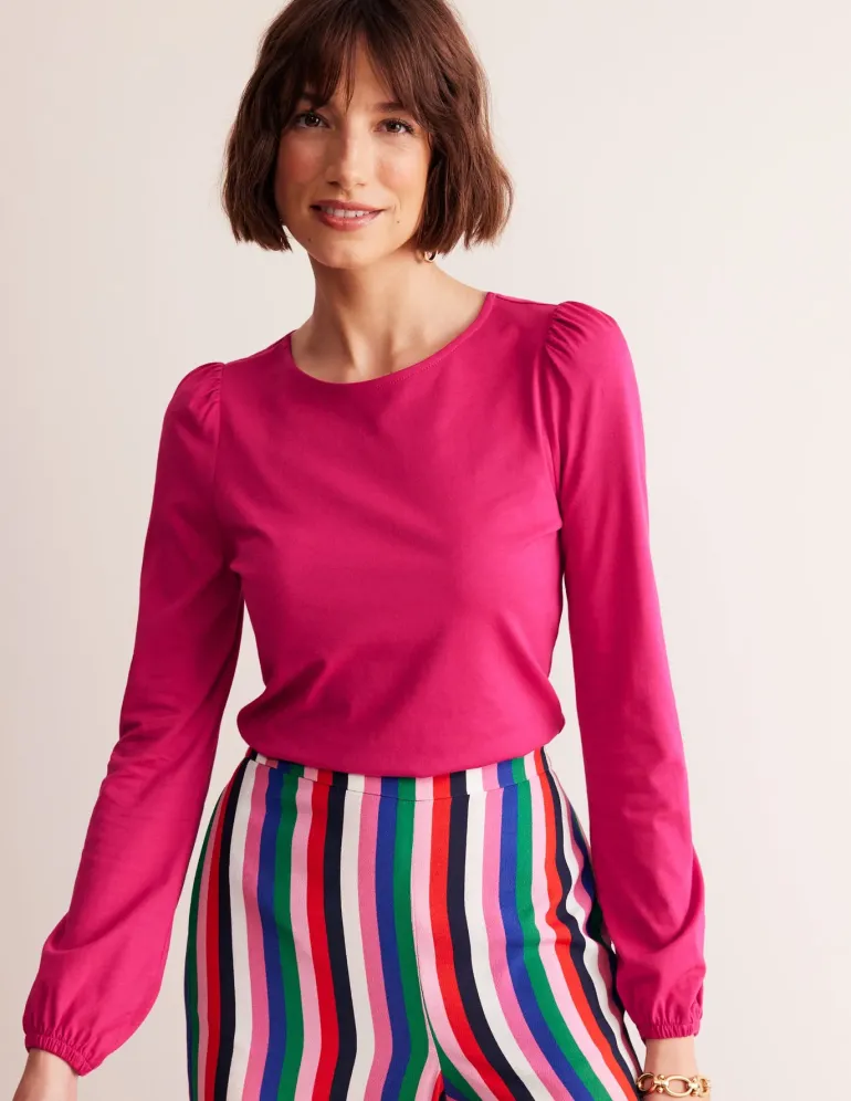 Supersoft Long Sleeve Top-Cherry Jam-Boden Cheap