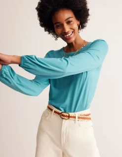 Supersoft Long Sleeve Top-Blue Grass-Boden Outlet