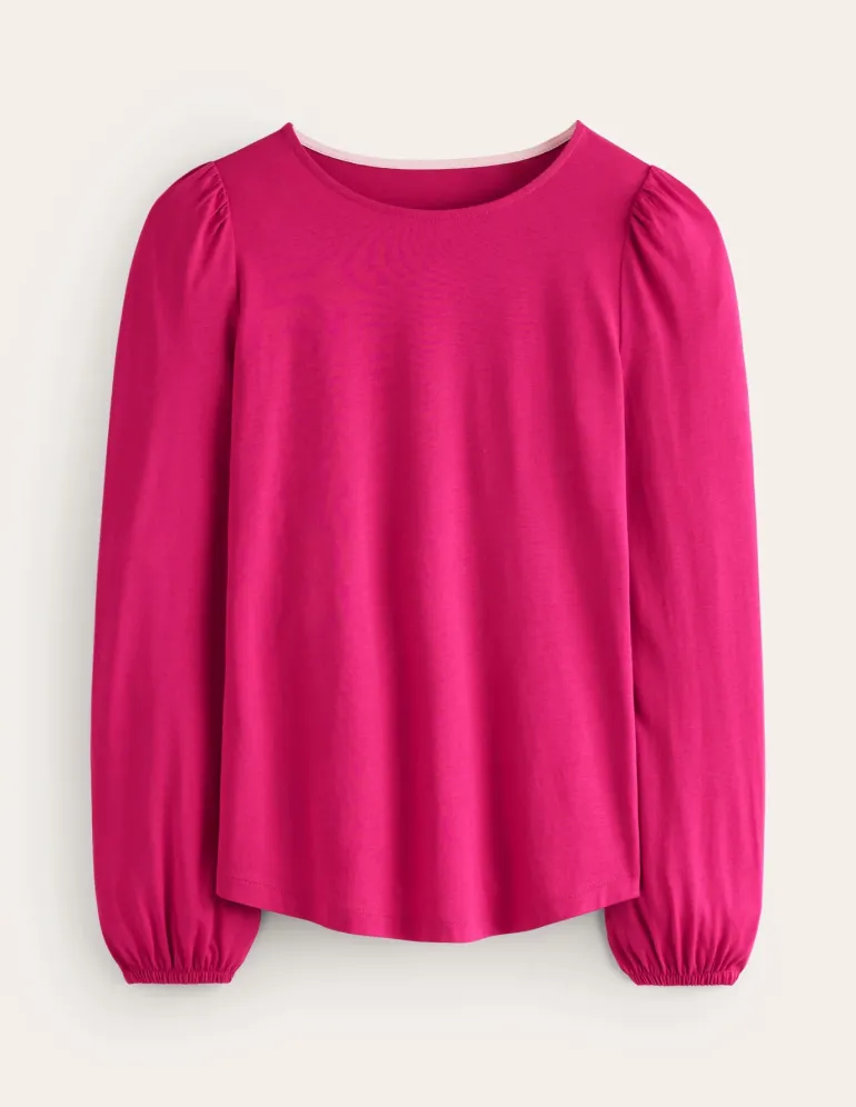 Supersoft Long Sleeve Top-Cherry Jam-Boden Cheap