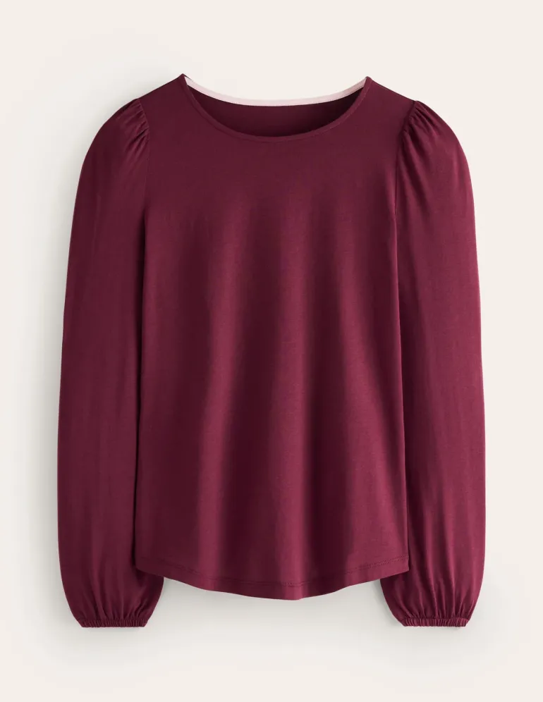 Supersoft Long Sleeve Top-Deep Wisteria-Boden Best