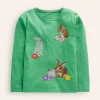 Superstitch Puff Sleeve Top-Jade Bunnies-Boden Outlet