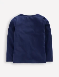 Superstitch Puff Sleeve Top-Starboard Blue Unicorns-Boden Fashion