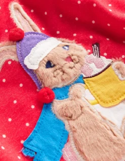 Sweatshirt Appliqué Dress-Rose Pink Pin Spot Animals-Boden Discount